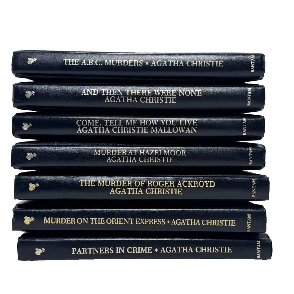 AGATHA CHRISTIE BANTAM Lot of 7 Mystery Collection HC Leatherette Books VGUC